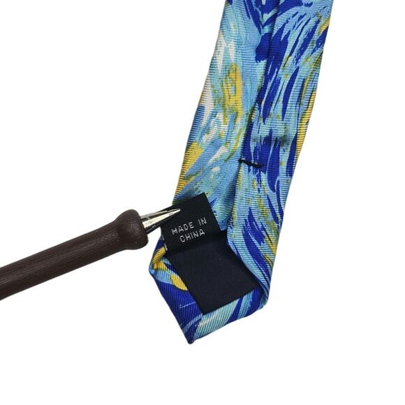 Vintage Wild Ties Mens Necktie All Silk Vincent Van Gogh Starry Night 2 Rare HTF - Picture 6 of 6